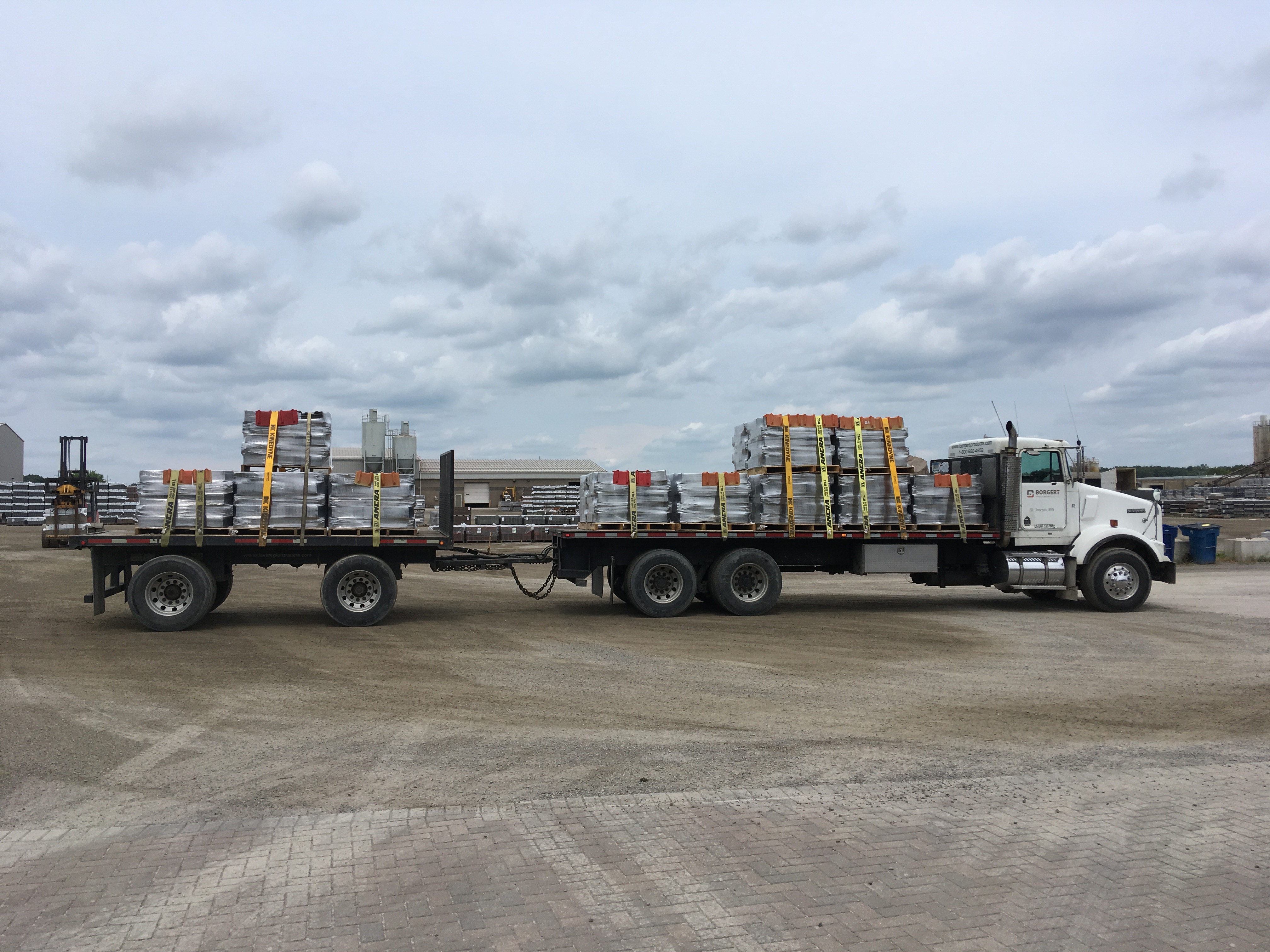 Truck with Retaining Wall Blocks